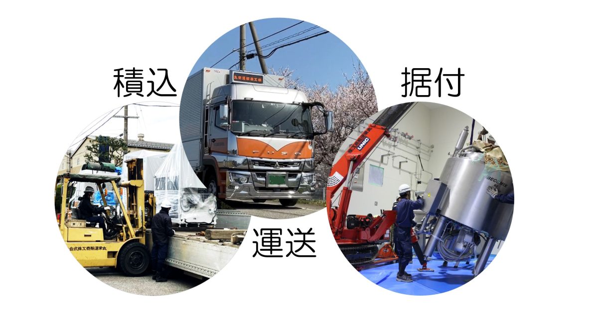 精密機械の出荷(積込)+運送+据付
